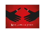Printed Posters - "We come in peace", Against wars Poster, Political Statement Poster, Middle East, Designed by Igal Gabay