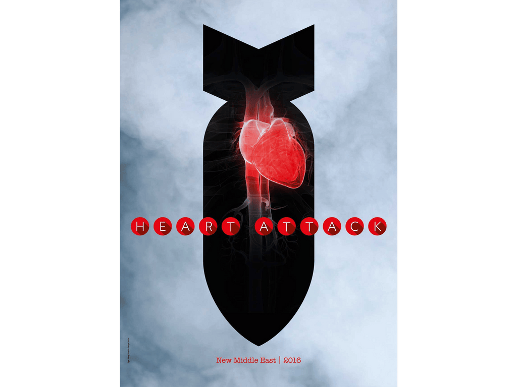 Printed Posters - "Heart Attack", Against wars Poster, Designed by Igal Gabay
