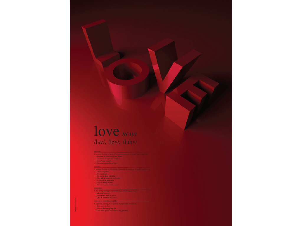 Printed Posters - "Love", Unframed poster, Designed by Igal Gabay