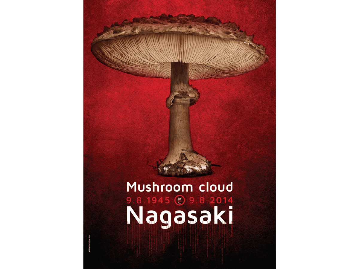 Printed Posters - "Mushroom cloud Nagasaki", Against wars Poster, Designed by Igal Gabay