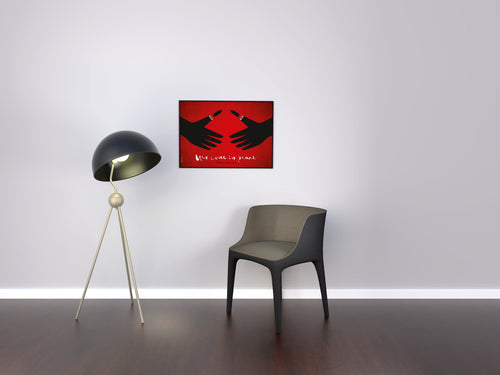 Printed Posters - "We come in peace", Against wars Poster, Political Statement Poster, Middle East, Designed by Igal Gabay