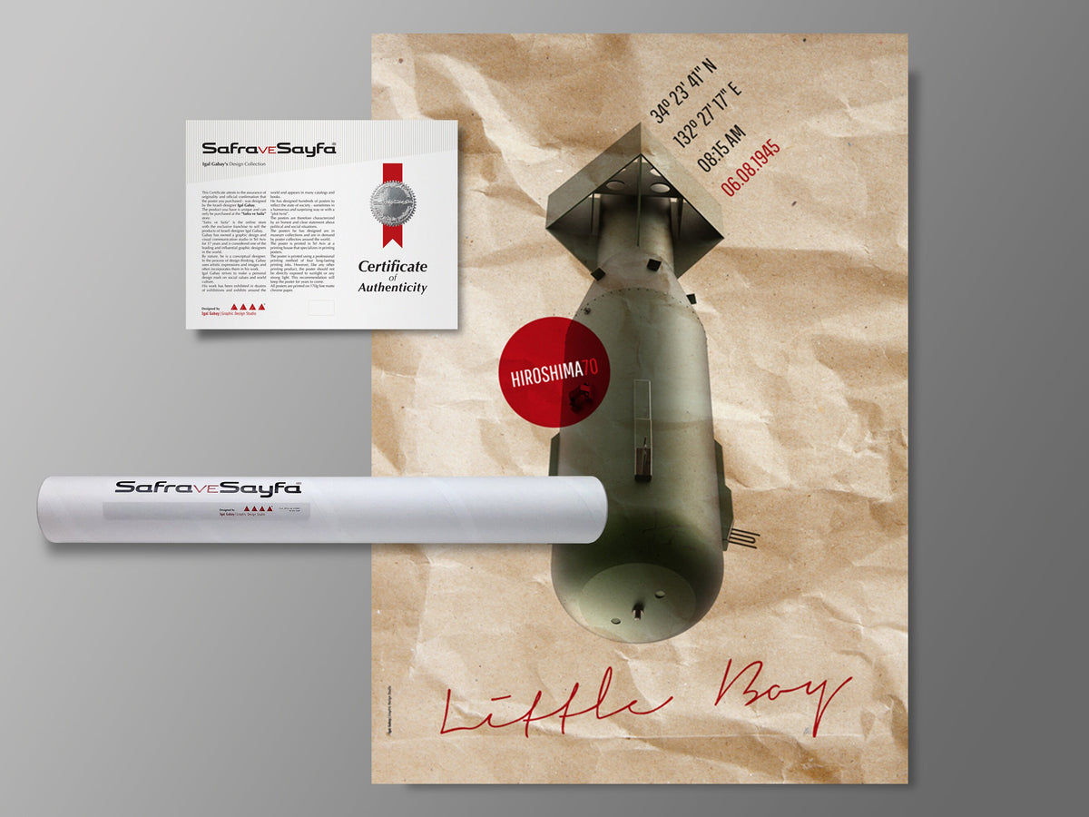 Printed Posters - "70 Hiroshima", Against wars Poster, Designed by Igal Gabay