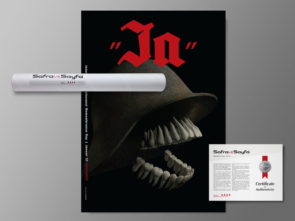 Printed Posters - "Ja", holocaust memorial, Social Poster, Designed by Igal Gabay