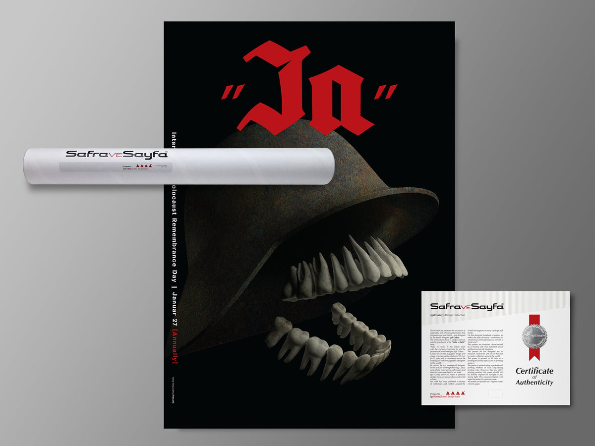 Printed Posters - "Ja", holocaust memorial, Social Poster, Designed by Igal Gabay