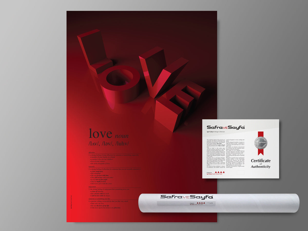 Printed Posters - "Love", Unframed poster, Designed by Igal Gabay